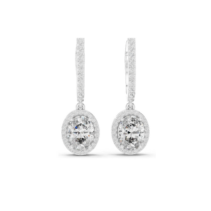 4.022 CT Lab Diamond Earrings for Women | VVS-VS EF Clarity | 18KT, 14KT, 10KT Gold & 925 Silver | Rose, Yellow, White Gold & Moissanite Options