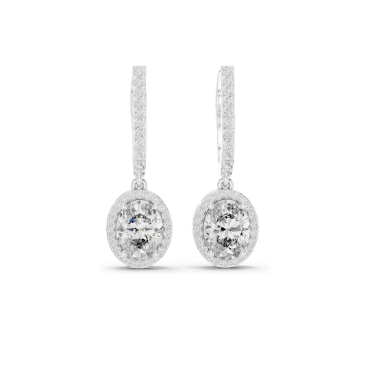 4.022 CT Lab Diamond Earrings for Women | VVS-VS EF Clarity | 18KT, 14KT, 10KT Gold & 925 Silver | Rose, Yellow, White Gold & Moissanite Options