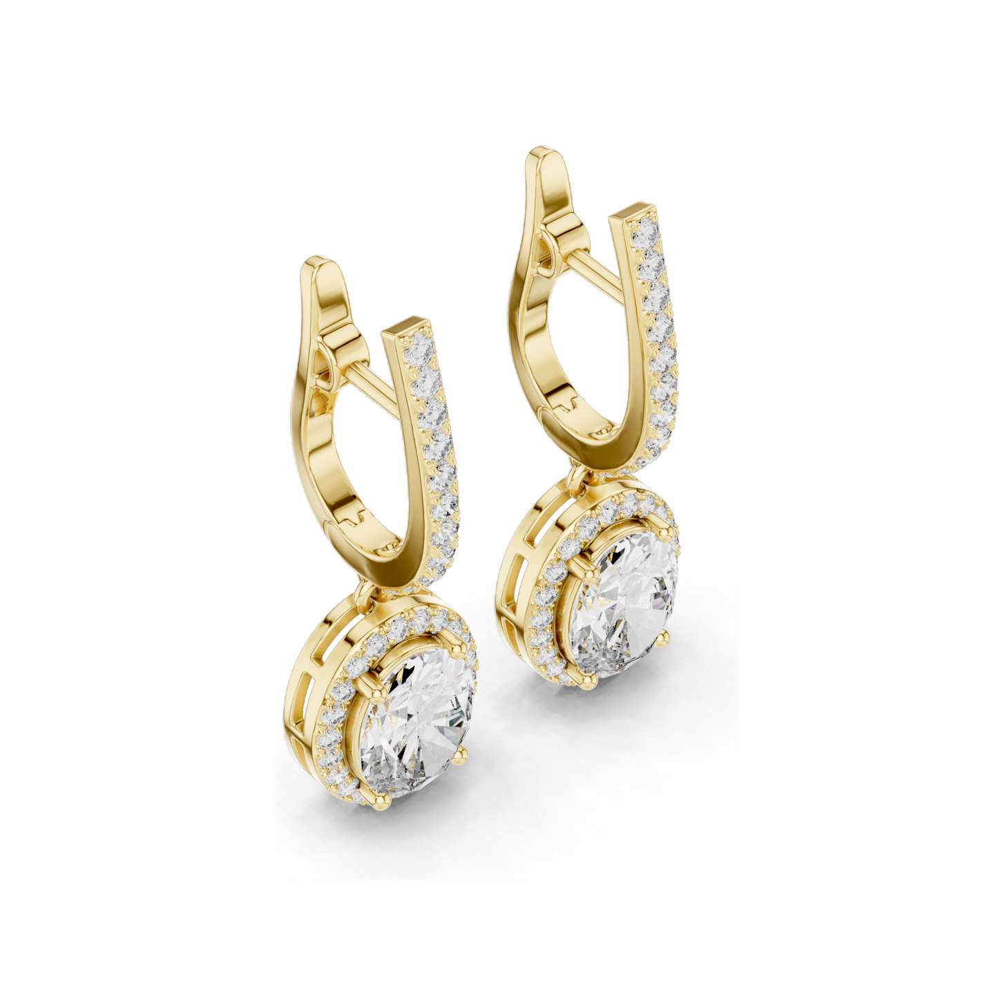 4.022 CT Lab Diamond Earrings for Women | VVS-VS EF Clarity | 18KT, 14KT, 10KT Gold & 925 Silver | Rose, Yellow, White Gold & Moissanite Options