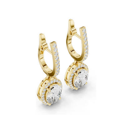4.022 CT Lab Diamond Earrings for Women | VVS-VS EF Clarity | 18KT, 14KT, 10KT Gold & 925 Silver | Rose, Yellow, White Gold & Moissanite Options