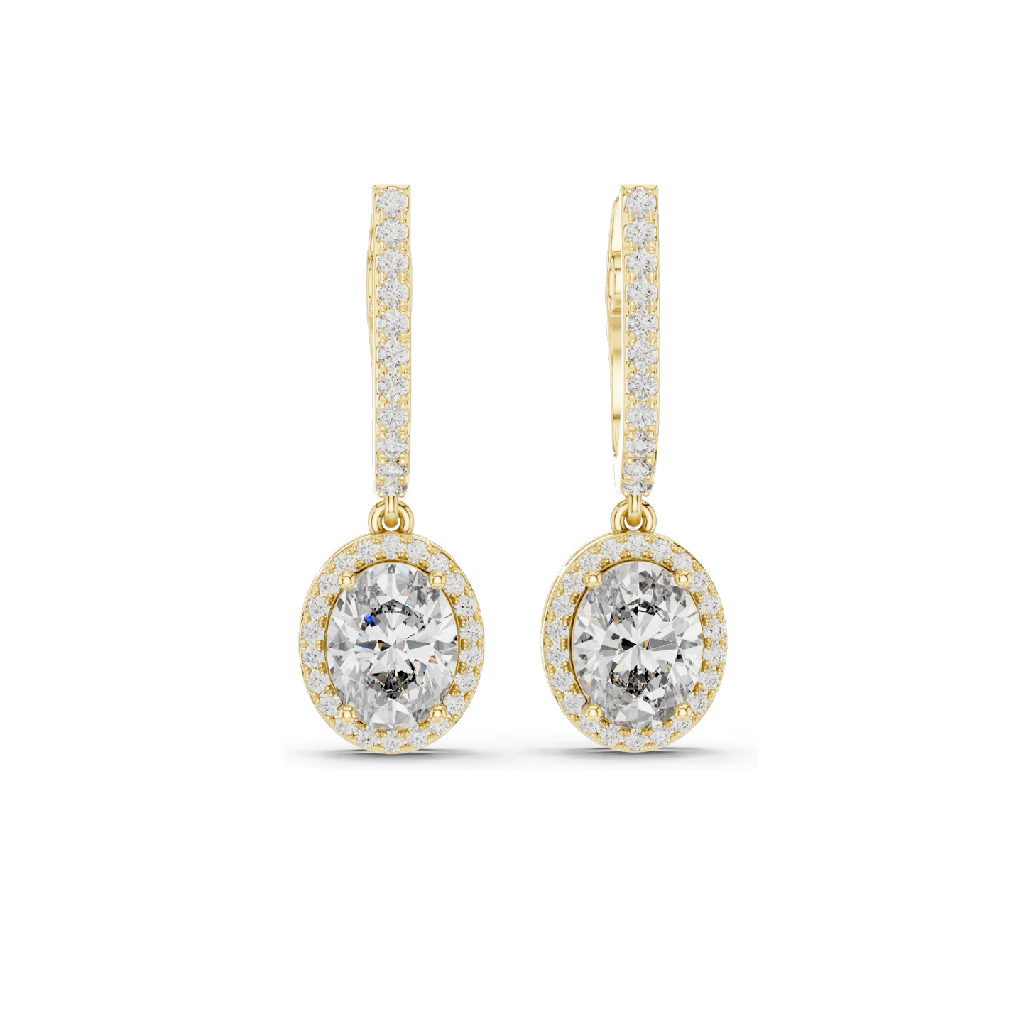 4.022 CT Lab Diamond Earrings for Women | VVS-VS EF Clarity | 18KT, 14KT, 10KT Gold & 925 Silver | Rose, Yellow, White Gold & Moissanite Options