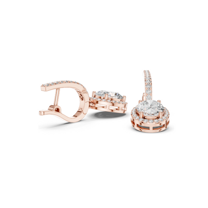 4.022 CT Lab Diamond Earrings for Women | VVS-VS EF Clarity | 18KT, 14KT, 10KT Gold & 925 Silver | Rose, Yellow, White Gold & Moissanite Options
