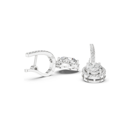 4.022 CT Lab Diamond Earrings for Women | VVS-VS EF Clarity | 18KT, 14KT, 10KT Gold & 925 Silver | Rose, Yellow, White Gold & Moissanite Options