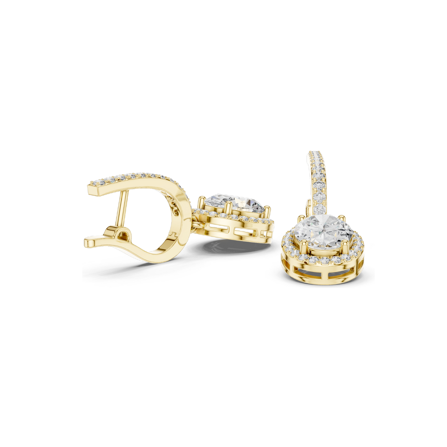 4.022 CT Lab Diamond Earrings for Women | VVS-VS EF Clarity | 18KT, 14KT, 10KT Gold & 925 Silver | Rose, Yellow, White Gold & Moissanite Options