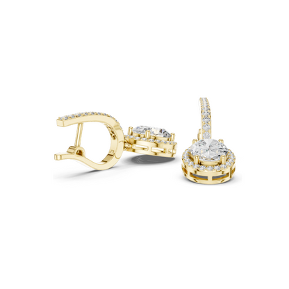 4.022 CT Lab Diamond Earrings for Women | VVS-VS EF Clarity | 18KT, 14KT, 10KT Gold & 925 Silver | Rose, Yellow, White Gold & Moissanite Options