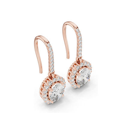 1.29 CT Lab Diamond Earrings for Women | VVS-VS EF Clarity | 18KT, 14KT, 10KT Gold & 925 Silver | Rose, Yellow, White Gold & Moissanite Options