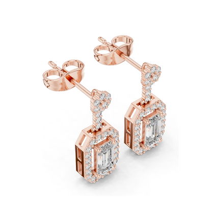 1.05 CT Lab Diamond Earrings for Women | VVS-VS EF Clarity | 18KT, 14KT, 10KT Gold & 925 Silver | Rose, Yellow, White Gold & Moissanite Options