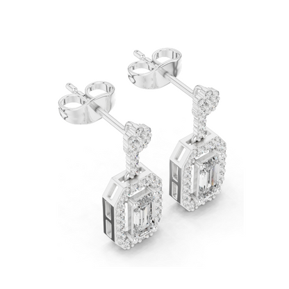 1.05 CT Lab Diamond Earrings for Women | VVS-VS EF Clarity | 18KT, 14KT, 10KT Gold & 925 Silver | Rose, Yellow, White Gold & Moissanite Options