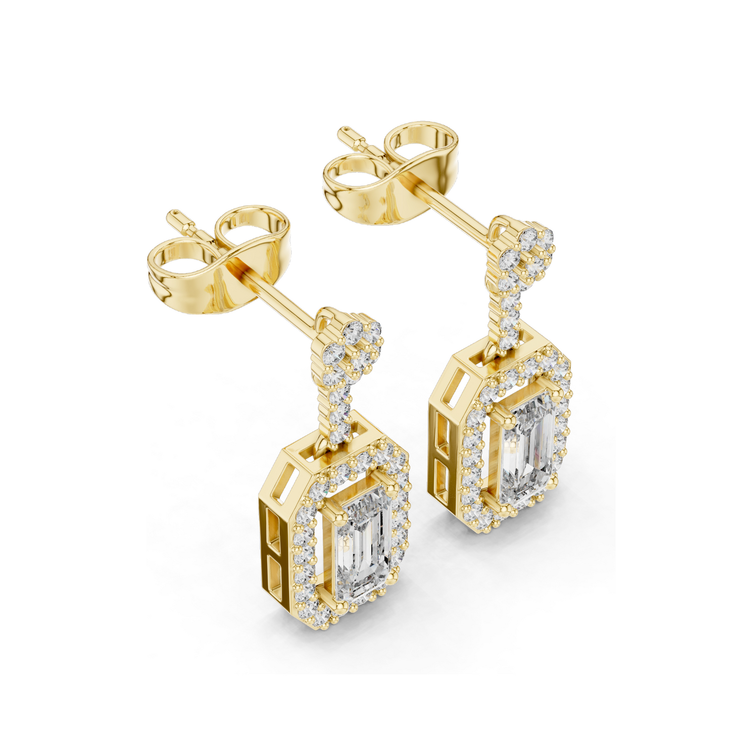 1.05 CT Lab Diamond Earrings for Women | VVS-VS EF Clarity | 18KT, 14KT, 10KT Gold & 925 Silver | Rose, Yellow, White Gold & Moissanite Options