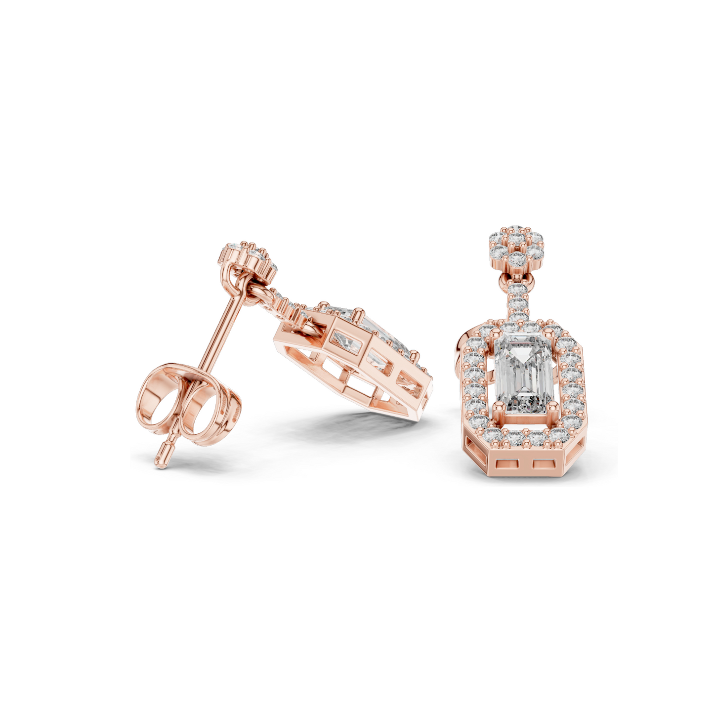 1.05 CT Lab Diamond Earrings for Women | VVS-VS EF Clarity | 18KT, 14KT, 10KT Gold & 925 Silver | Rose, Yellow, White Gold & Moissanite Options