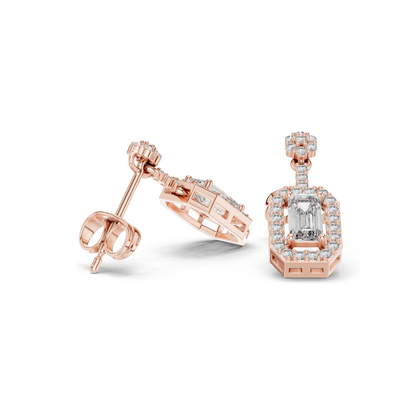 1.05 CT Lab Diamond Earrings for Women | VVS-VS EF Clarity | 18KT, 14KT, 10KT Gold & 925 Silver | Rose, Yellow, White Gold & Moissanite Options
