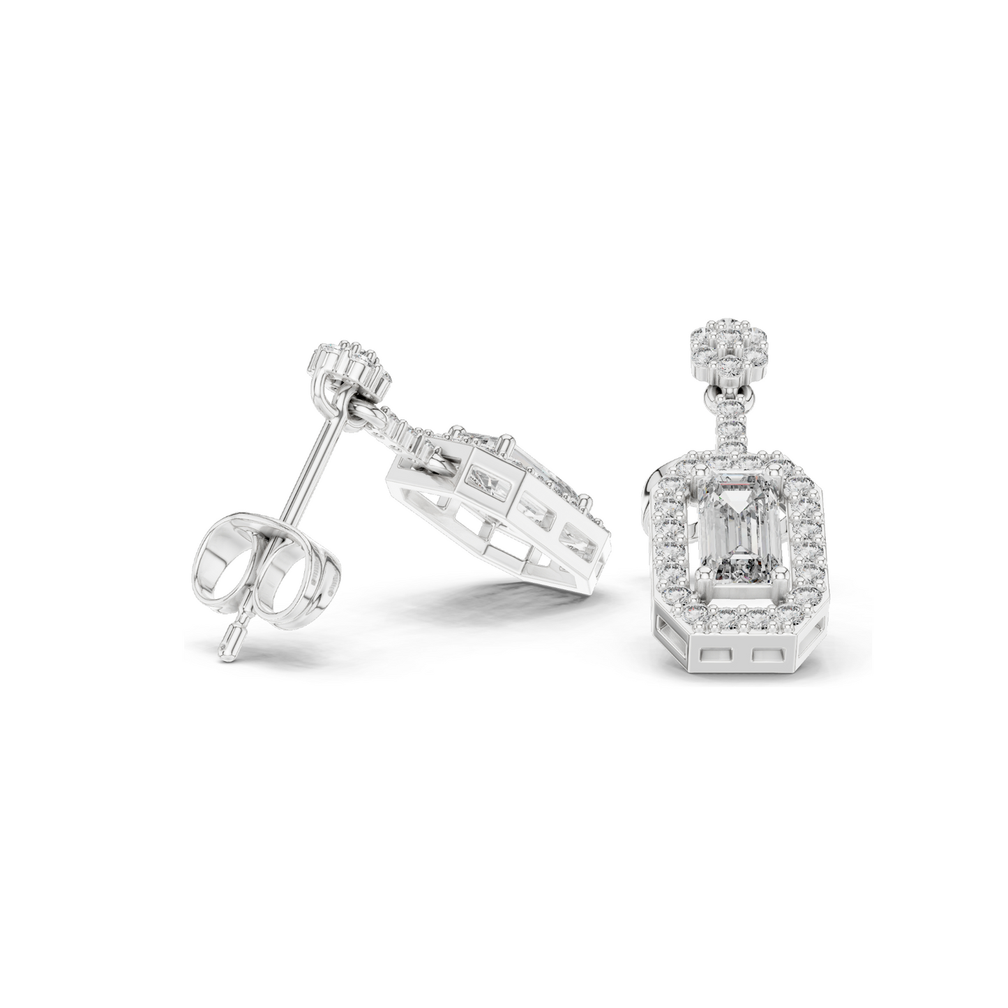 1.05 CT Lab Diamond Earrings for Women | VVS-VS EF Clarity | 18KT, 14KT, 10KT Gold & 925 Silver | Rose, Yellow, White Gold & Moissanite Options