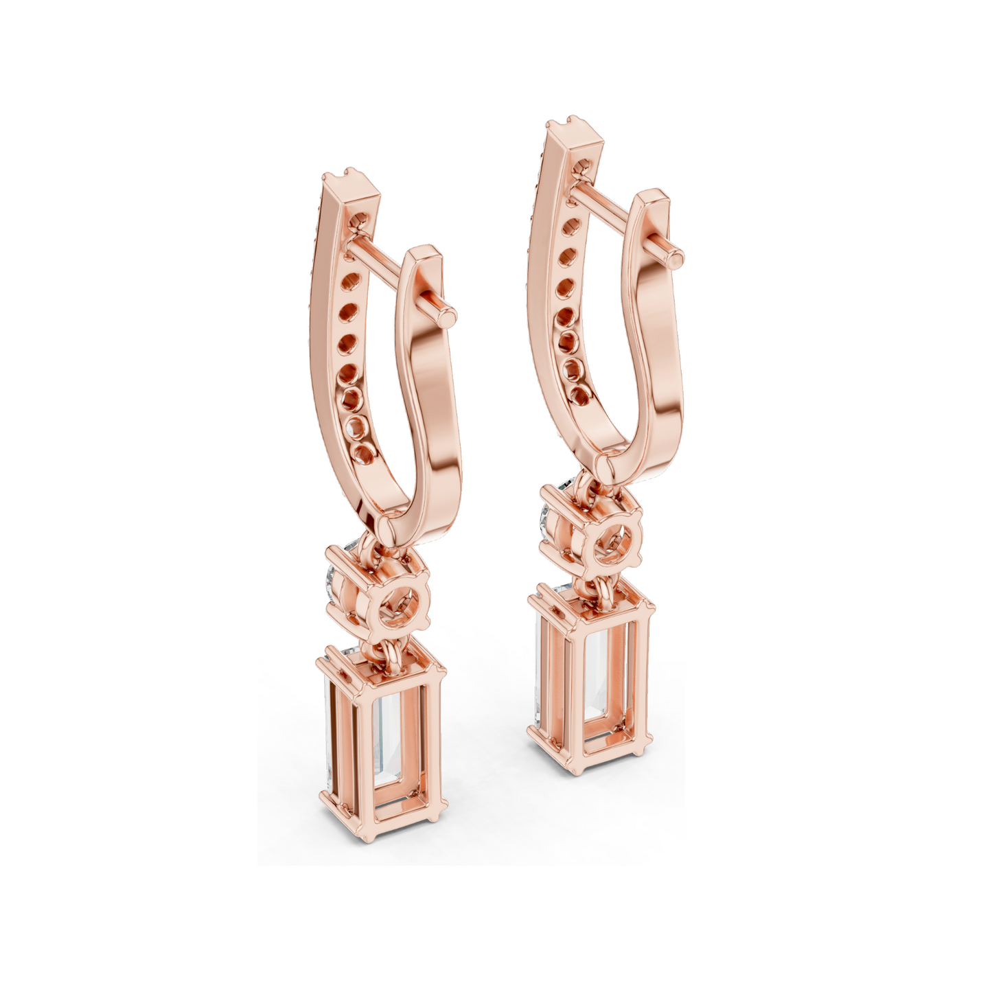 1.004 CT Lab Diamond Hoop Earrings for Women | VVS-VS EF Clarity | 18KT, 14KT, 10KT Gold & 925 Silver | Rose, Yellow, White Gold & Moissanite Options