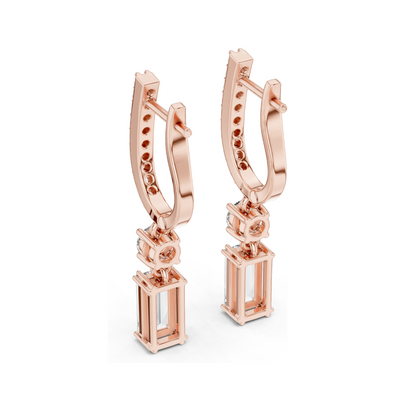 1.004 CT Lab Diamond Hoop Earrings for Women | VVS-VS EF Clarity | 18KT, 14KT, 10KT Gold & 925 Silver | Rose, Yellow, White Gold & Moissanite Options