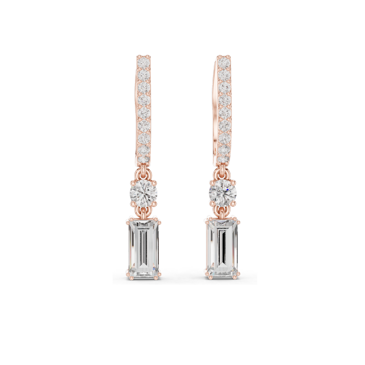 1.004 CT Lab Diamond Hoop Earrings for Women | VVS-VS EF Clarity | 18KT, 14KT, 10KT Gold & 925 Silver | Rose, Yellow, White Gold & Moissanite Options