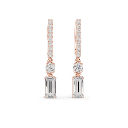 1.004 CT Lab Diamond Hoop Earrings for Women | VVS-VS EF Clarity | 18KT, 14KT, 10KT Gold & 925 Silver | Rose, Yellow, White Gold & Moissanite Options