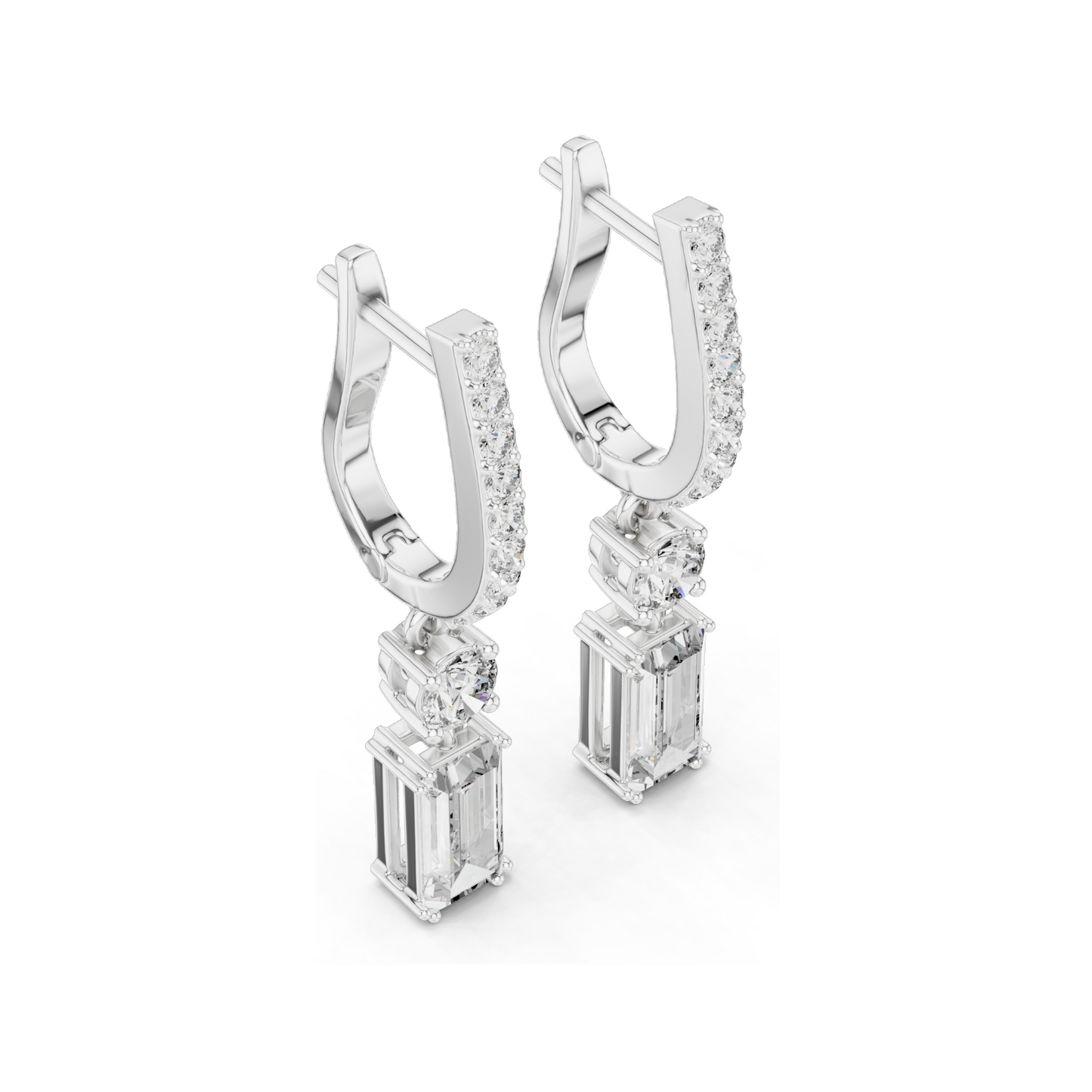 1.004 CT Lab Diamond Hoop Earrings for Women | VVS-VS EF Clarity | 18KT, 14KT, 10KT Gold & 925 Silver | Rose, Yellow, White Gold & Moissanite Options