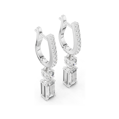 1.004 CT Lab Diamond Hoop Earrings for Women | VVS-VS EF Clarity | 18KT, 14KT, 10KT Gold & 925 Silver | Rose, Yellow, White Gold & Moissanite Options