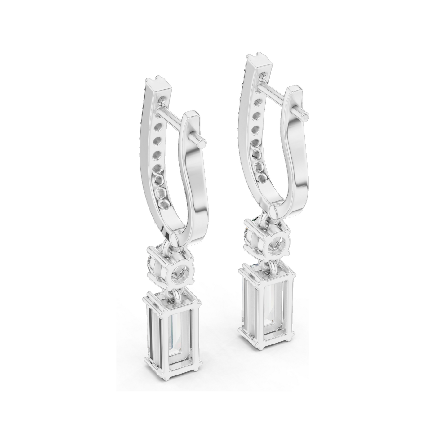 1.004 CT Lab Diamond Hoop Earrings for Women | VVS-VS EF Clarity | 18KT, 14KT, 10KT Gold & 925 Silver | Rose, Yellow, White Gold & Moissanite Options