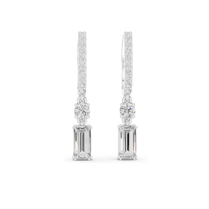 1.004 CT Lab Diamond Hoop Earrings for Women | VVS-VS EF Clarity | 18KT, 14KT, 10KT Gold & 925 Silver | Rose, Yellow, White Gold & Moissanite Options