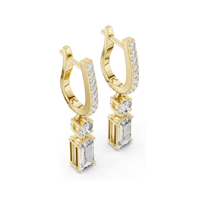 1.004 CT Lab Diamond Hoop Earrings for Women | VVS-VS EF Clarity | 18KT, 14KT, 10KT Gold & 925 Silver | Rose, Yellow, White Gold & Moissanite Options