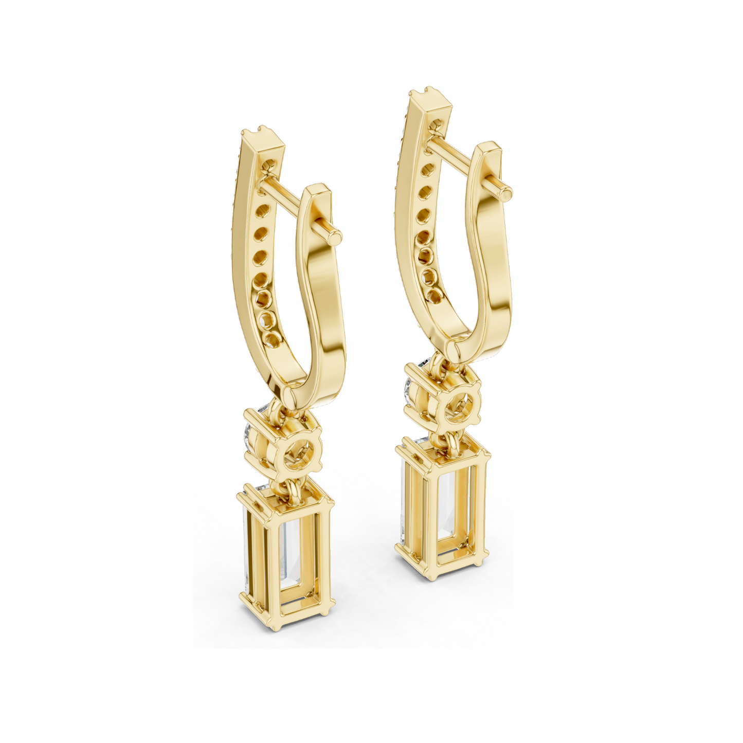 1.004 CT Lab Diamond Hoop Earrings for Women | VVS-VS EF Clarity | 18KT, 14KT, 10KT Gold & 925 Silver | Rose, Yellow, White Gold & Moissanite Options