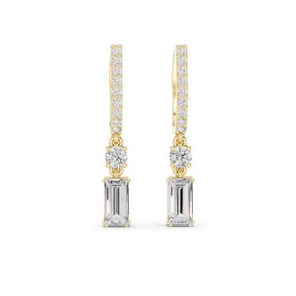 1.004 CT Lab Diamond Hoop Earrings for Women | VVS-VS EF Clarity | 18KT, 14KT, 10KT Gold & 925 Silver | Rose, Yellow, White Gold & Moissanite Options