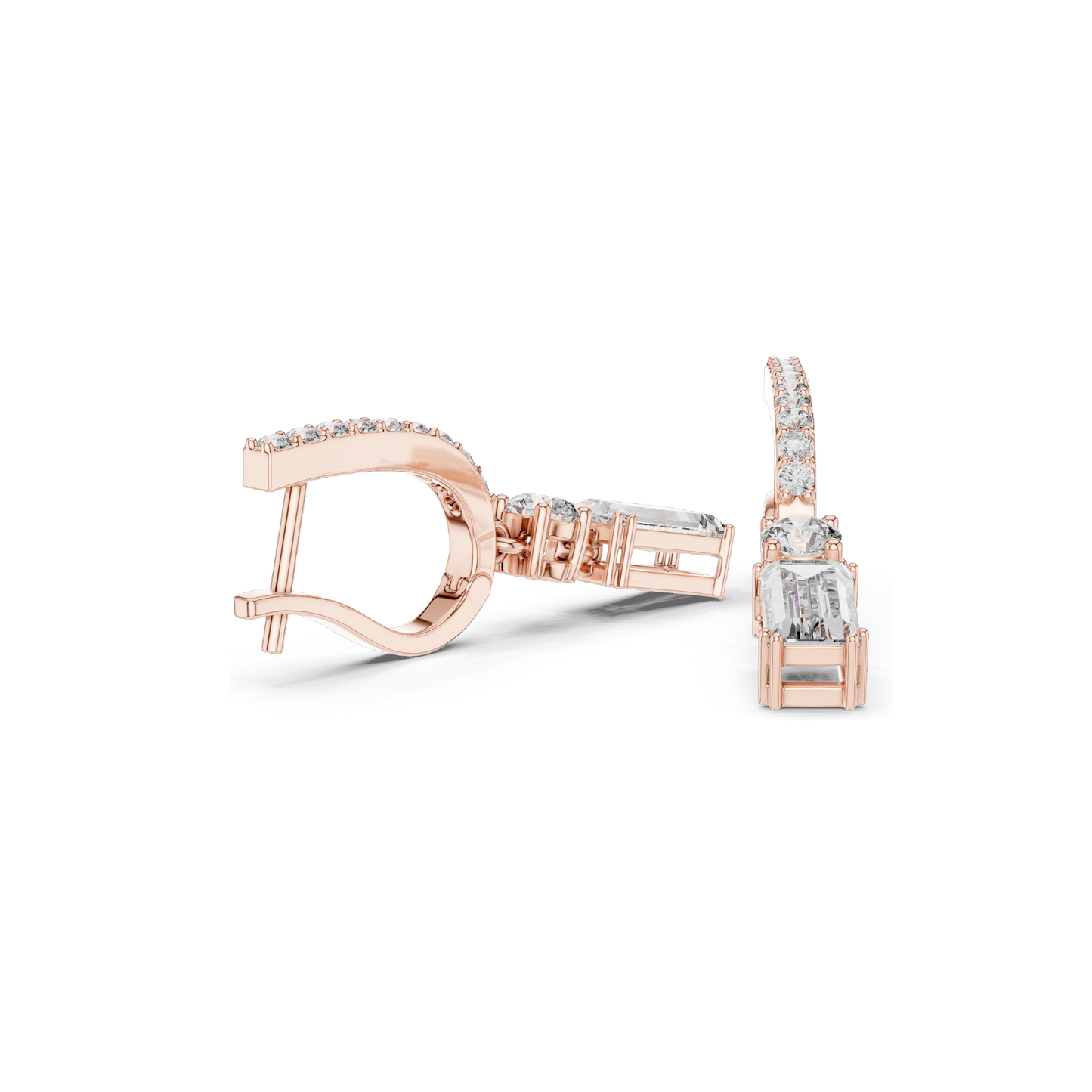 1.004 CT Lab Diamond Hoop Earrings for Women | VVS-VS EF Clarity | 18KT, 14KT, 10KT Gold & 925 Silver | Rose, Yellow, White Gold & Moissanite Options