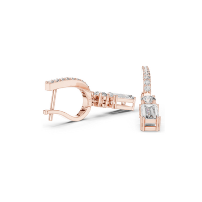 1.004 CT Lab Diamond Hoop Earrings for Women | VVS-VS EF Clarity | 18KT, 14KT, 10KT Gold & 925 Silver | Rose, Yellow, White Gold & Moissanite Options