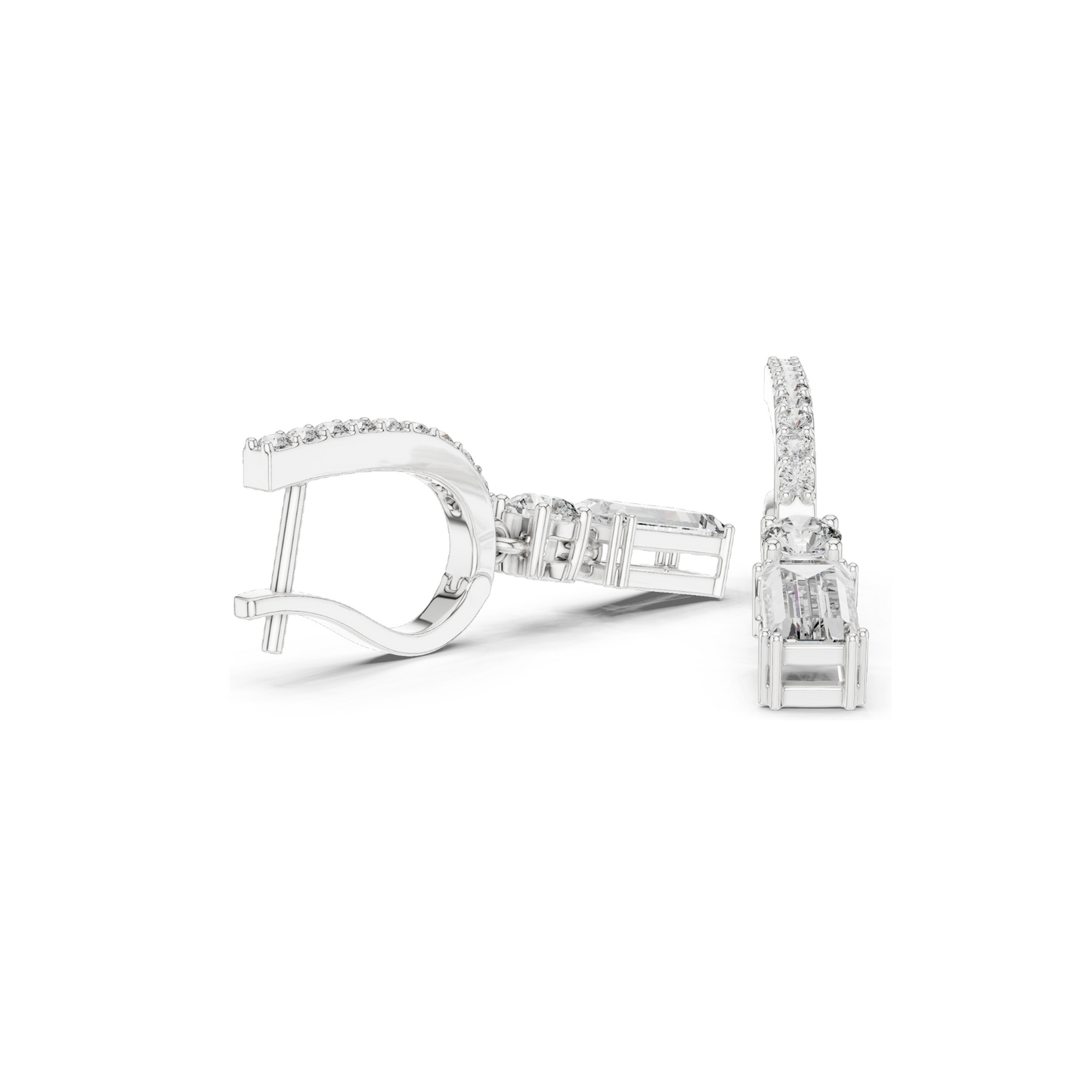 1.004 CT Lab Diamond Hoop Earrings for Women | VVS-VS EF Clarity | 18KT, 14KT, 10KT Gold & 925 Silver | Rose, Yellow, White Gold & Moissanite Options