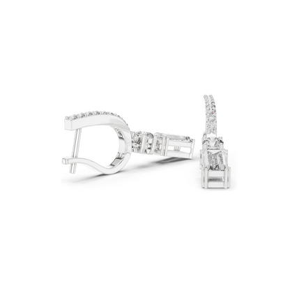 1.004 CT Lab Diamond Hoop Earrings for Women | VVS-VS EF Clarity | 18KT, 14KT, 10KT Gold & 925 Silver | Rose, Yellow, White Gold & Moissanite Options