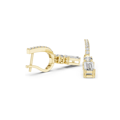 1.004 CT Lab Diamond Hoop Earrings for Women | VVS-VS EF Clarity | 18KT, 14KT, 10KT Gold & 925 Silver | Rose, Yellow, White Gold & Moissanite Options