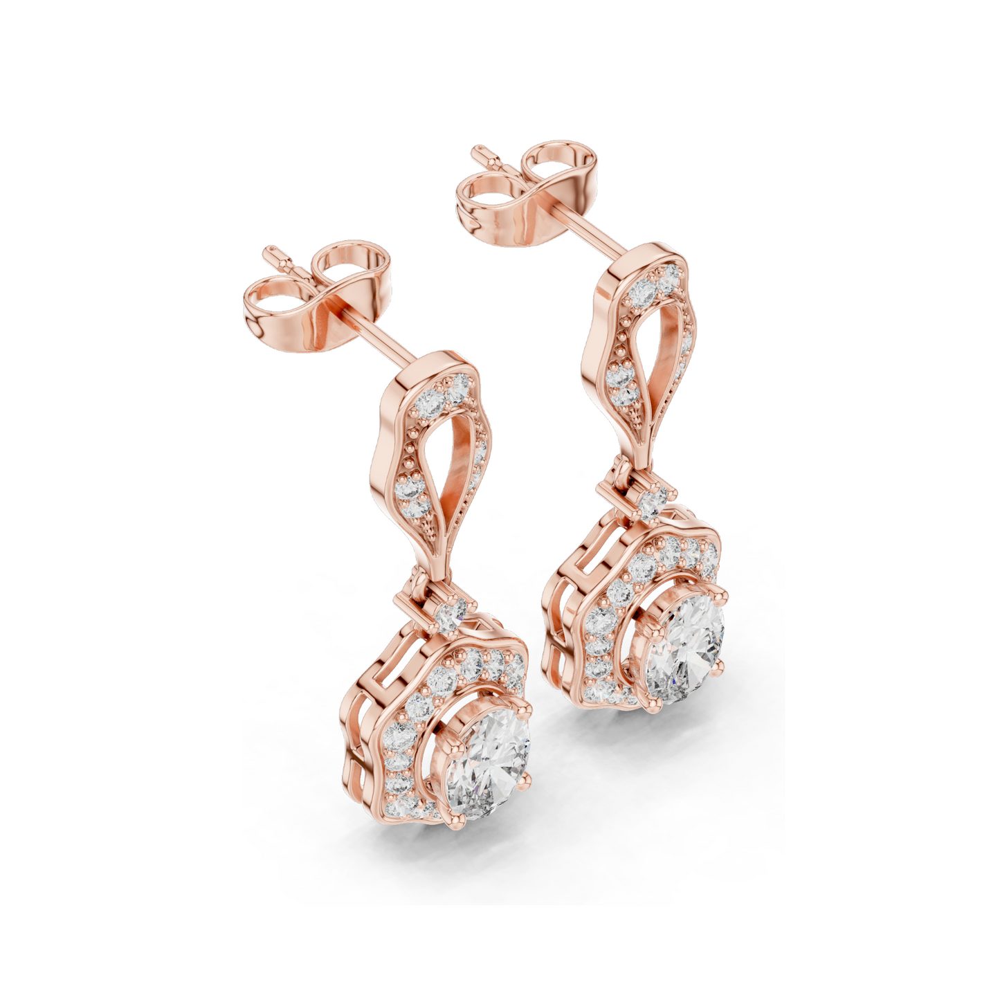 1.426 CT Lab Diamond Earrings for Women | VVS-VS EF Clarity | 18KT, 14KT, 10KT Gold & 925 Silver | Rose, Yellow, White Gold & Moissanite Options