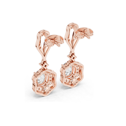 1.426 CT Lab Diamond Earrings for Women | VVS-VS EF Clarity | 18KT, 14KT, 10KT Gold & 925 Silver | Rose, Yellow, White Gold & Moissanite Options