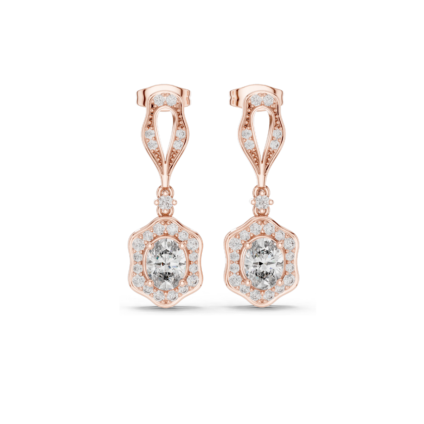 1.426 CT Lab Diamond Earrings for Women | VVS-VS EF Clarity | 18KT, 14KT, 10KT Gold & 925 Silver | Rose, Yellow, White Gold & Moissanite Options