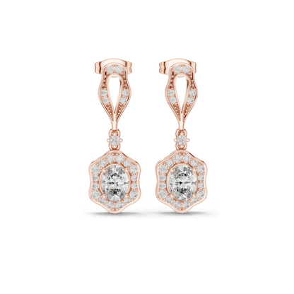 1.426 CT Lab Diamond Earrings for Women | VVS-VS EF Clarity | 18KT, 14KT, 10KT Gold & 925 Silver | Rose, Yellow, White Gold & Moissanite Options