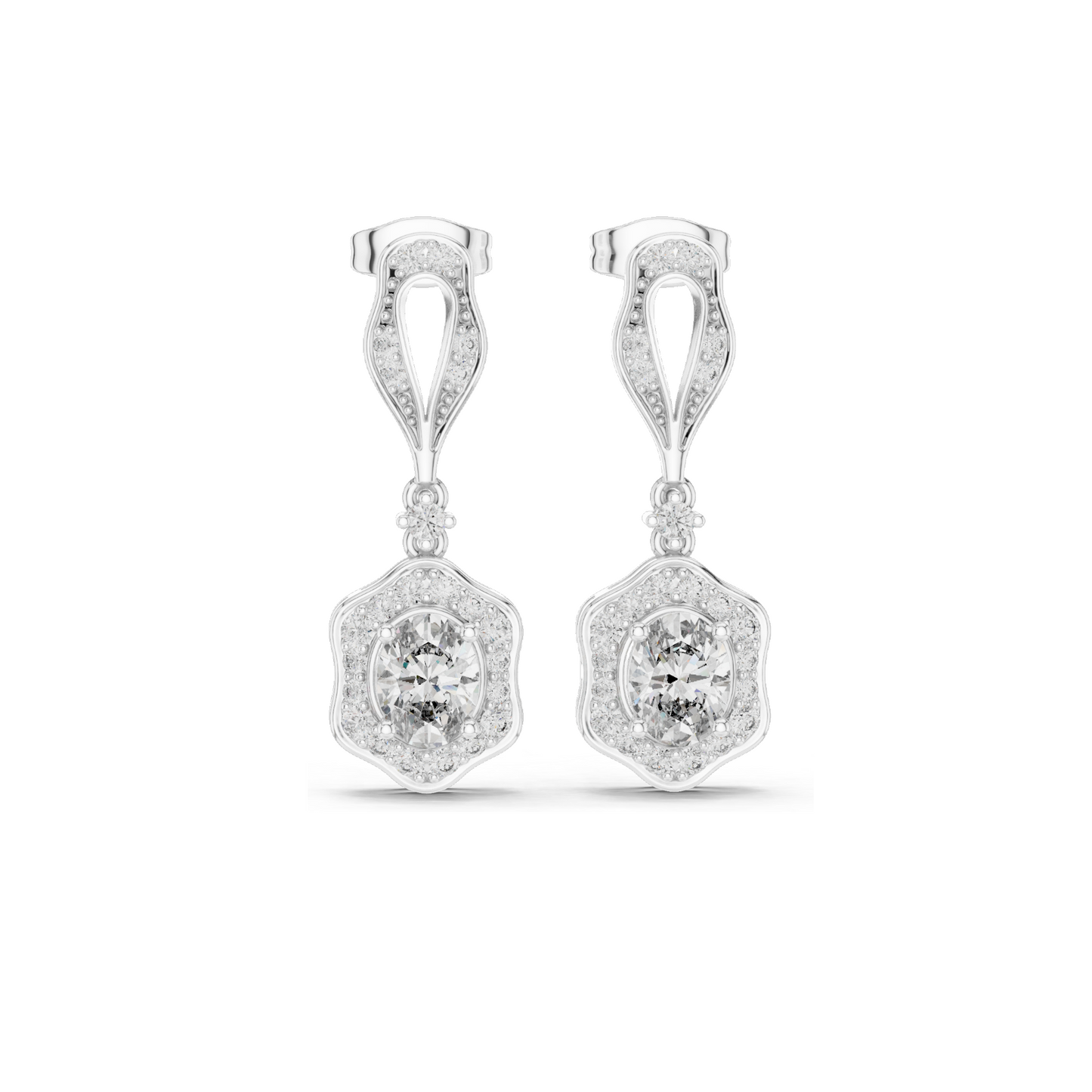 1.426 CT Lab Diamond Earrings for Women | VVS-VS EF Clarity | 18KT, 14KT, 10KT Gold & 925 Silver | Rose, Yellow, White Gold & Moissanite Options