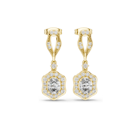 1.426 CT Lab Diamond Earrings for Women | VVS-VS EF Clarity | 18KT, 14KT, 10KT Gold & 925 Silver | Rose, Yellow, White Gold & Moissanite Options