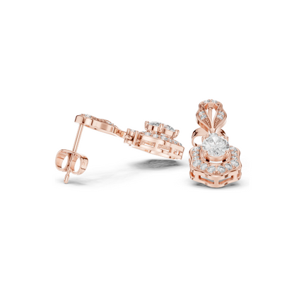1.426 CT Lab Diamond Earrings for Women | VVS-VS EF Clarity | 18KT, 14KT, 10KT Gold & 925 Silver | Rose, Yellow, White Gold & Moissanite Options
