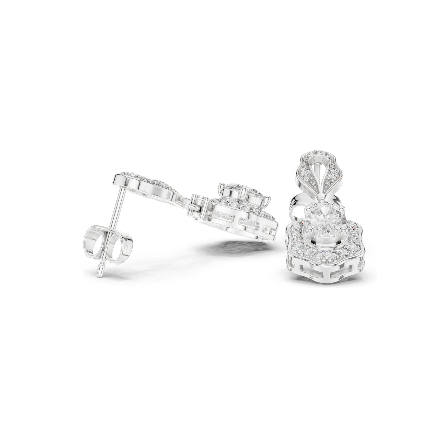 1.426 CT Lab Diamond Earrings for Women | VVS-VS EF Clarity | 18KT, 14KT, 10KT Gold & 925 Silver | Rose, Yellow, White Gold & Moissanite Options