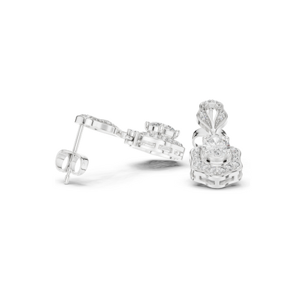 1.426 CT Lab Diamond Earrings for Women | VVS-VS EF Clarity | 18KT, 14KT, 10KT Gold & 925 Silver | Rose, Yellow, White Gold & Moissanite Options