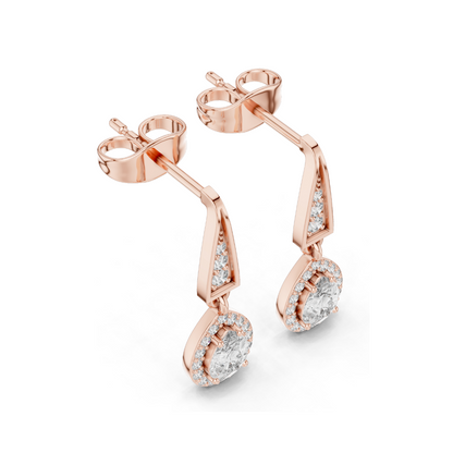 Lab Diamond Drop Earrings | 0.452 CT VVS-VS EF Clarity | 18KT, 14KT, 10KT Gold & 925 Silver | Rose, Yellow, White Gold & Moissanite Options