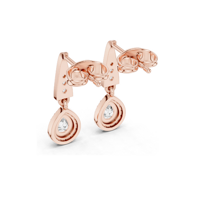 Lab Diamond Drop Earrings | 0.452 CT VVS-VS EF Clarity | 18KT, 14KT, 10KT Gold & 925 Silver | Rose, Yellow, White Gold & Moissanite Options