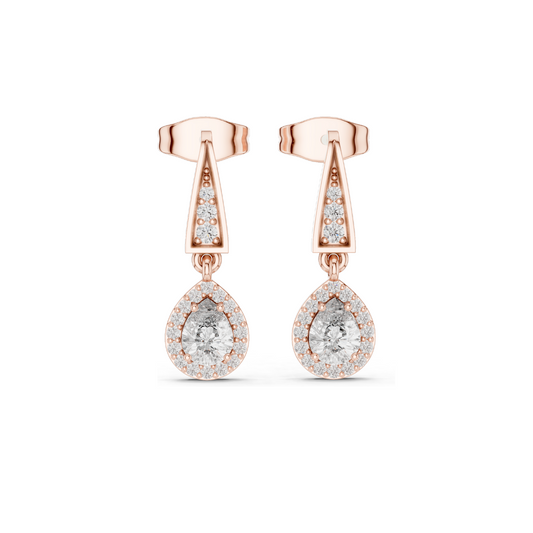 Lab Diamond Drop Earrings | 0.452 CT VVS-VS EF Clarity | 18KT, 14KT, 10KT Gold & 925 Silver | Rose, Yellow, White Gold & Moissanite Options