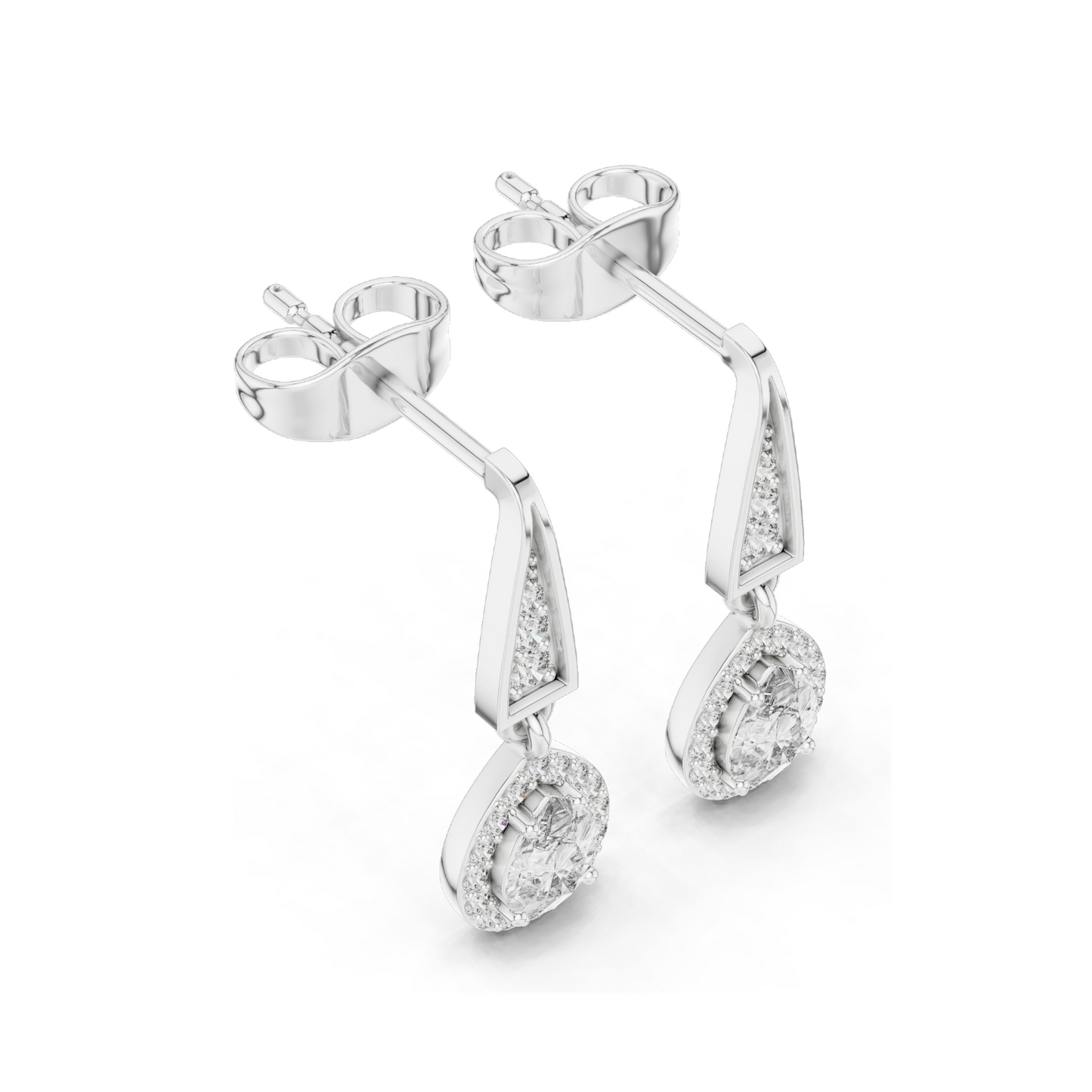 Lab Diamond Drop Earrings | 0.452 CT VVS-VS EF Clarity | 18KT, 14KT, 10KT Gold & 925 Silver | Rose, Yellow, White Gold & Moissanite Options