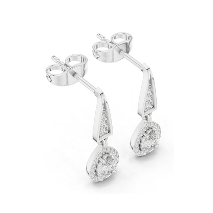 Lab Diamond Drop Earrings | 0.452 CT VVS-VS EF Clarity | 18KT, 14KT, 10KT Gold & 925 Silver | Rose, Yellow, White Gold & Moissanite Options