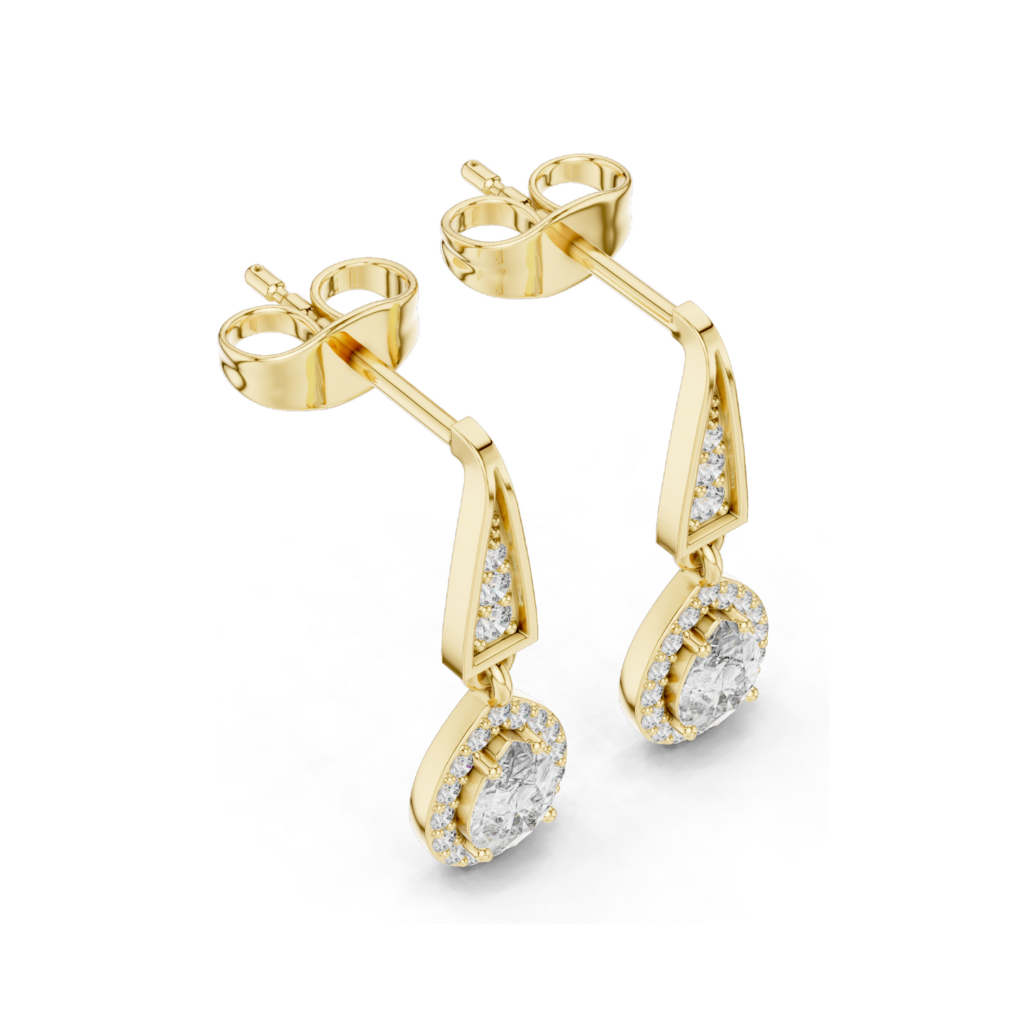 Lab Diamond Drop Earrings | 0.452 CT VVS-VS EF Clarity | 18KT, 14KT, 10KT Gold & 925 Silver | Rose, Yellow, White Gold & Moissanite Options
