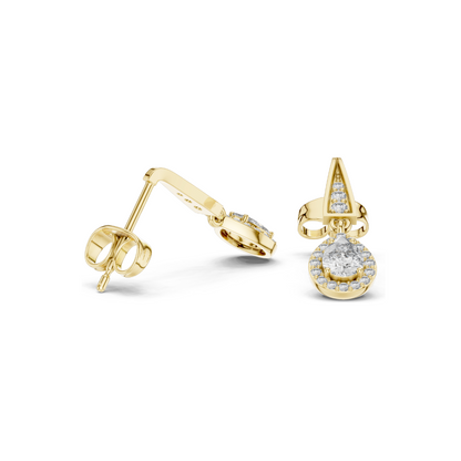 Lab Diamond Drop Earrings | 0.452 CT VVS-VS EF Clarity | 18KT, 14KT, 10KT Gold & 925 Silver | Rose, Yellow, White Gold & Moissanite Options