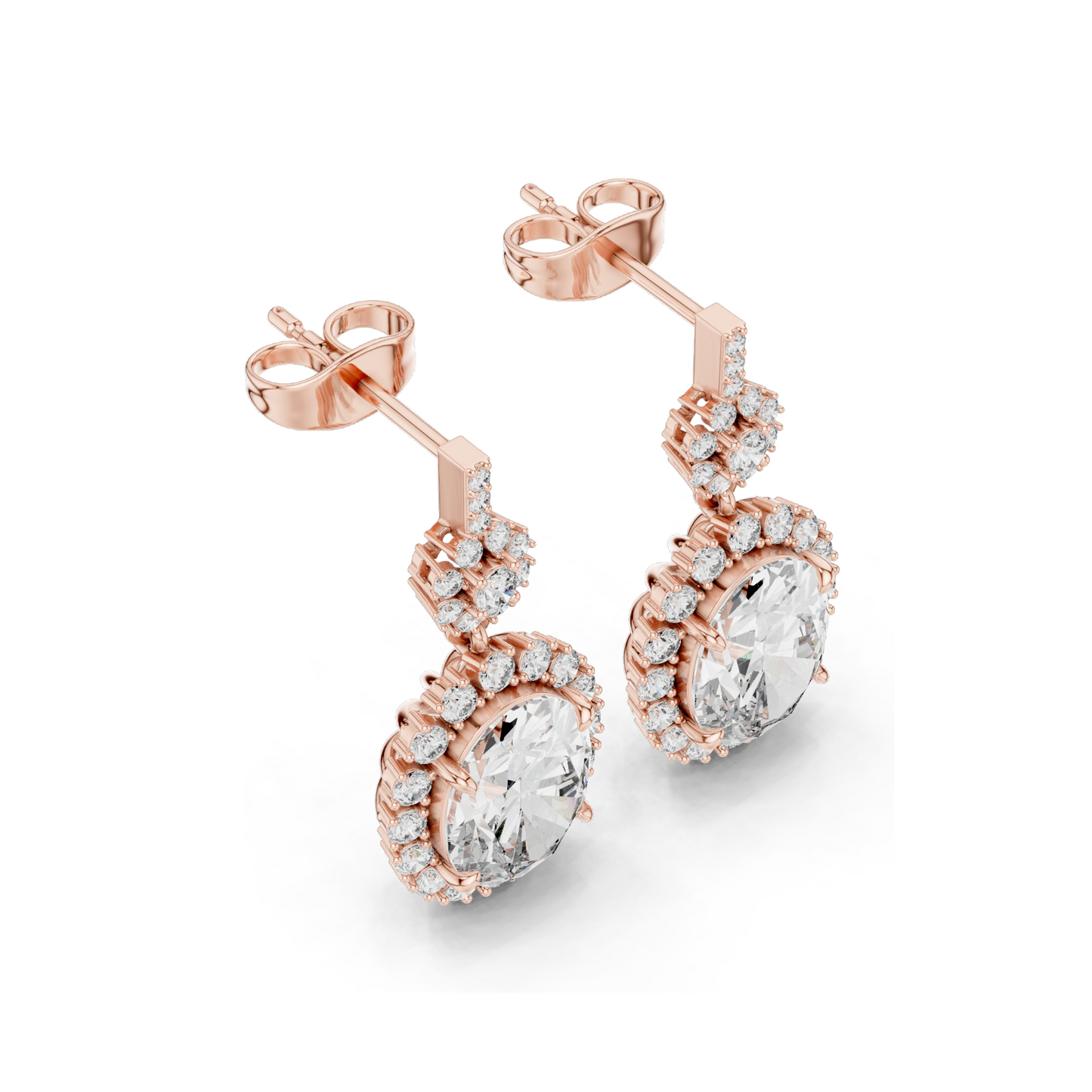 3.99 CT Lab Diamond Earrings for Women | VVS-VS EF Clarity | 18KT, 14KT, 10KT Gold & 925 Silver | Rose, Yellow, White Gold & Moissanite Options