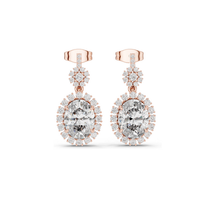 3.99 CT Lab Diamond Earrings for Women | VVS-VS EF Clarity | 18KT, 14KT, 10KT Gold & 925 Silver | Rose, Yellow, White Gold & Moissanite Options